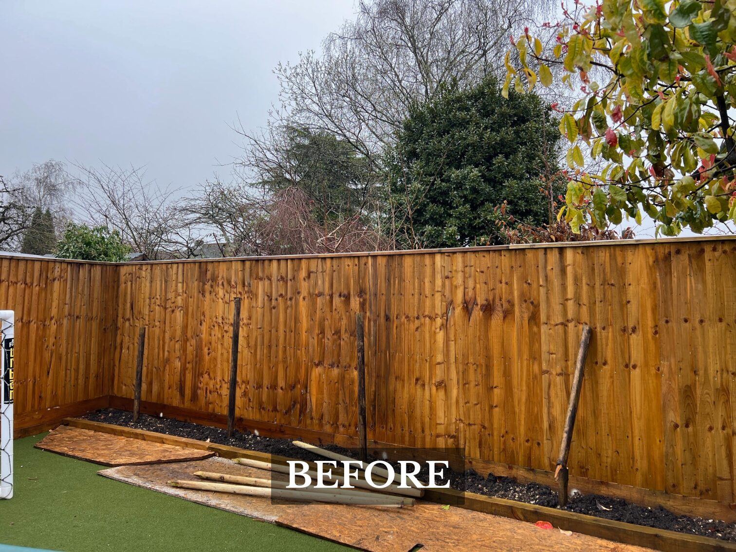 Evergreen Tree Planting in Winchester, Hampshire Before